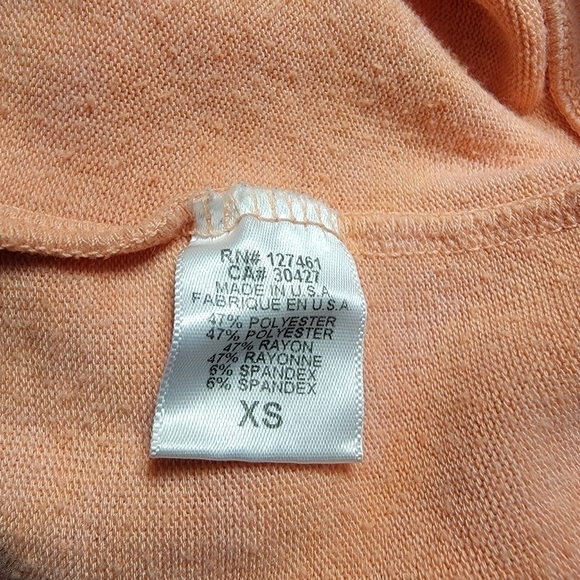 Wildfox Sz XS Rose All Day Sweatshirt Oversized Longline Orange Slouchy - Picture 5 of 6